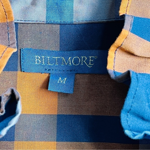 Biltmore Plaid Puff Sleeve Cottagecore Blouse | Mock Neck Fall | Top M - Picture 4 of 5